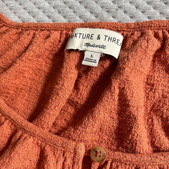 Madewell Texture & Thread Orange Shirt size L - Picture 3 of 3